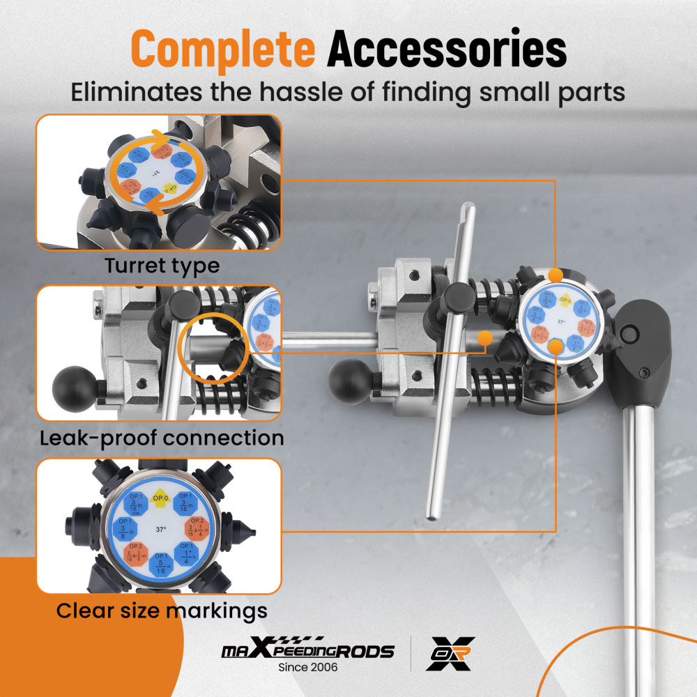 Brake Line Flaring Tool Kit 45°37° Single Bubble Double Flare 3/16~3/8 Tubes
