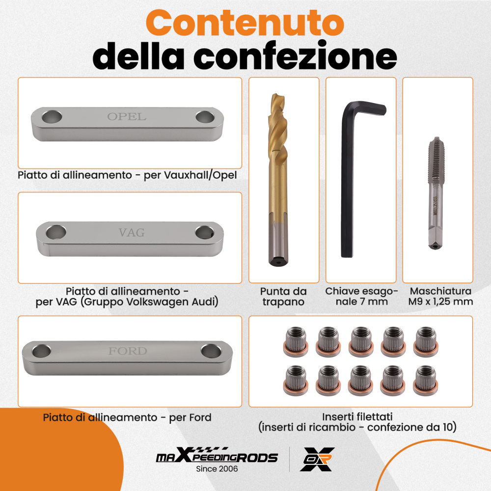 Kit Attrezzi M9x1.25mm Pinza Freno compatibile per Ford Focus compatibile per VW Beetle compatibile per Golf 4 Seat Skoda