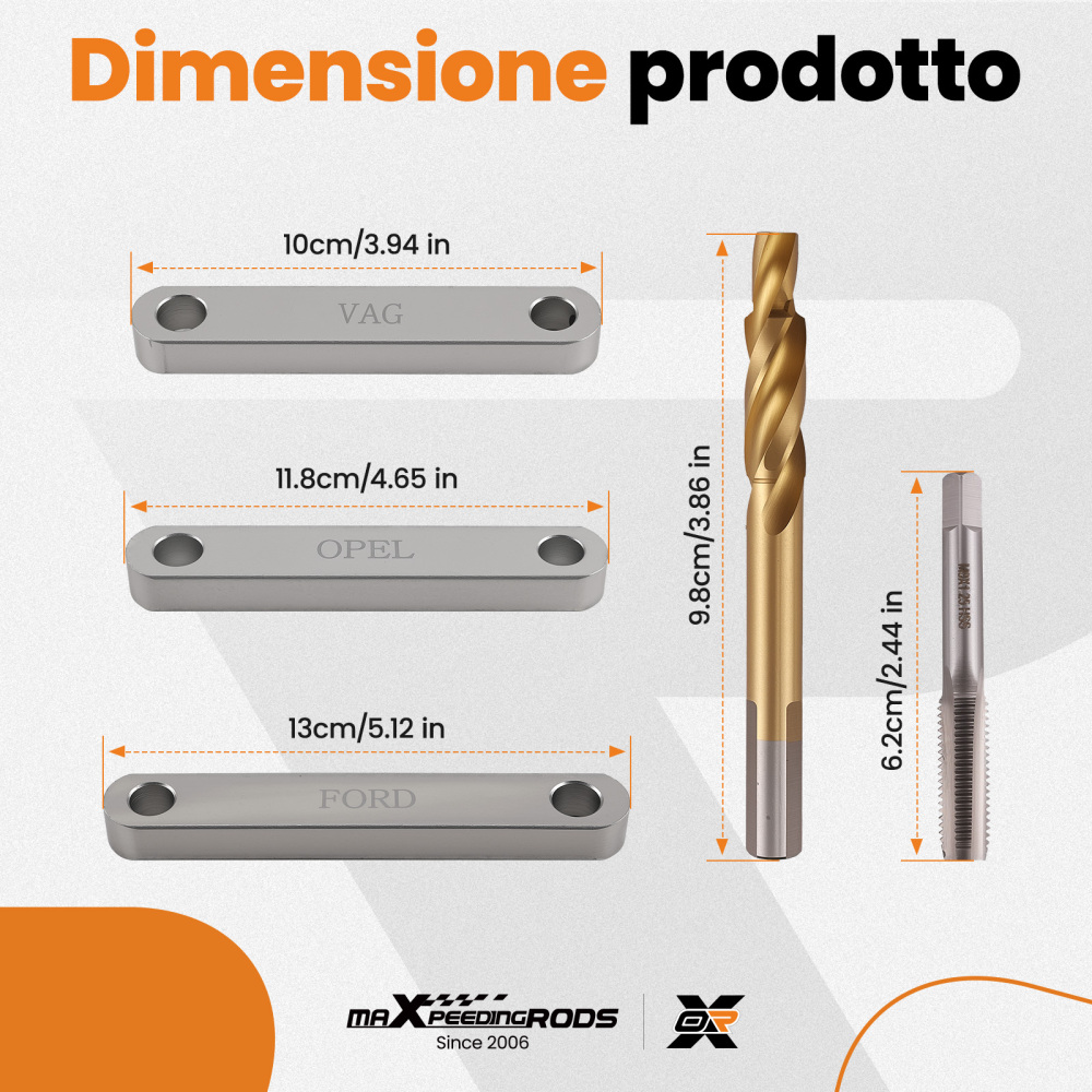 Kit Attrezzi M9x1.25mm Pinza Freno compatibile per Ford Focus compatibile per VW Beetle compatibile per Golf 4 Seat Skoda