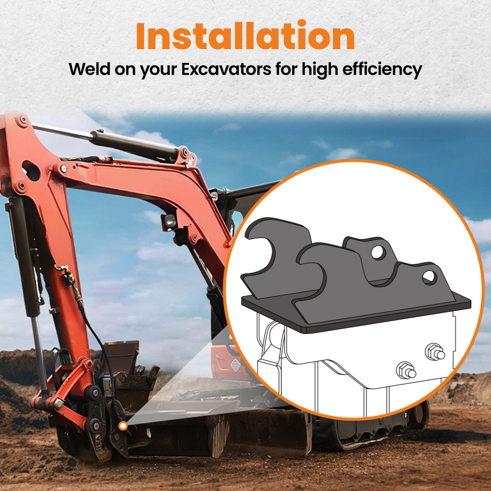 Excavator Quick Change Adaptor Ears Mount Plate compatible for Kubota KX040 KX71 KX033 U35