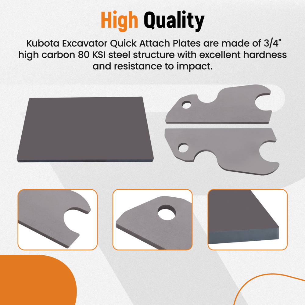 Excavator Quick Attach Bucket Ears Attachment compatible for Kubota U55KX191Newest