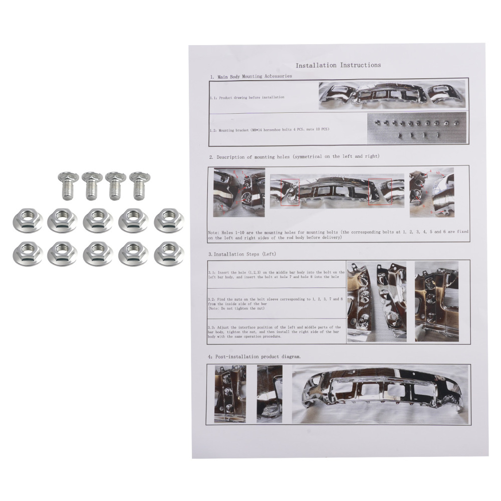 Chrome Front Bumper Face compatible for Chevrolet Silverado 1500 14-15 Steel Split