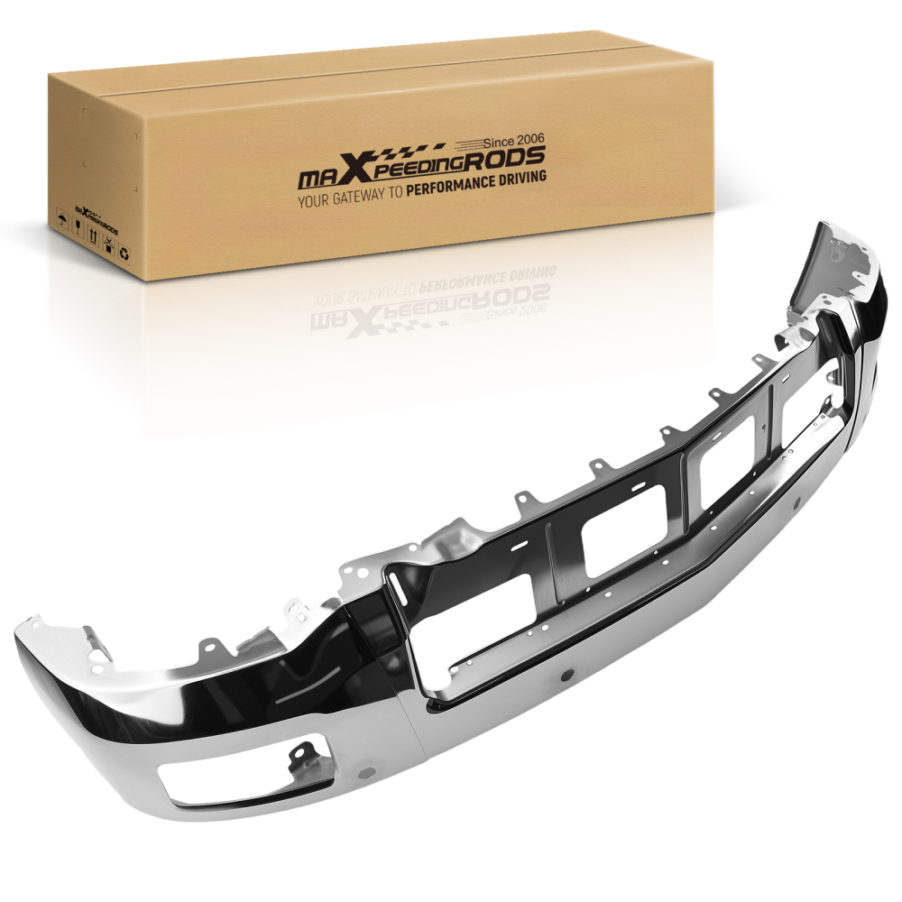 Chrome Front Bumper Face compatible for Chevrolet Silverado 1500 14-15 Steel Split