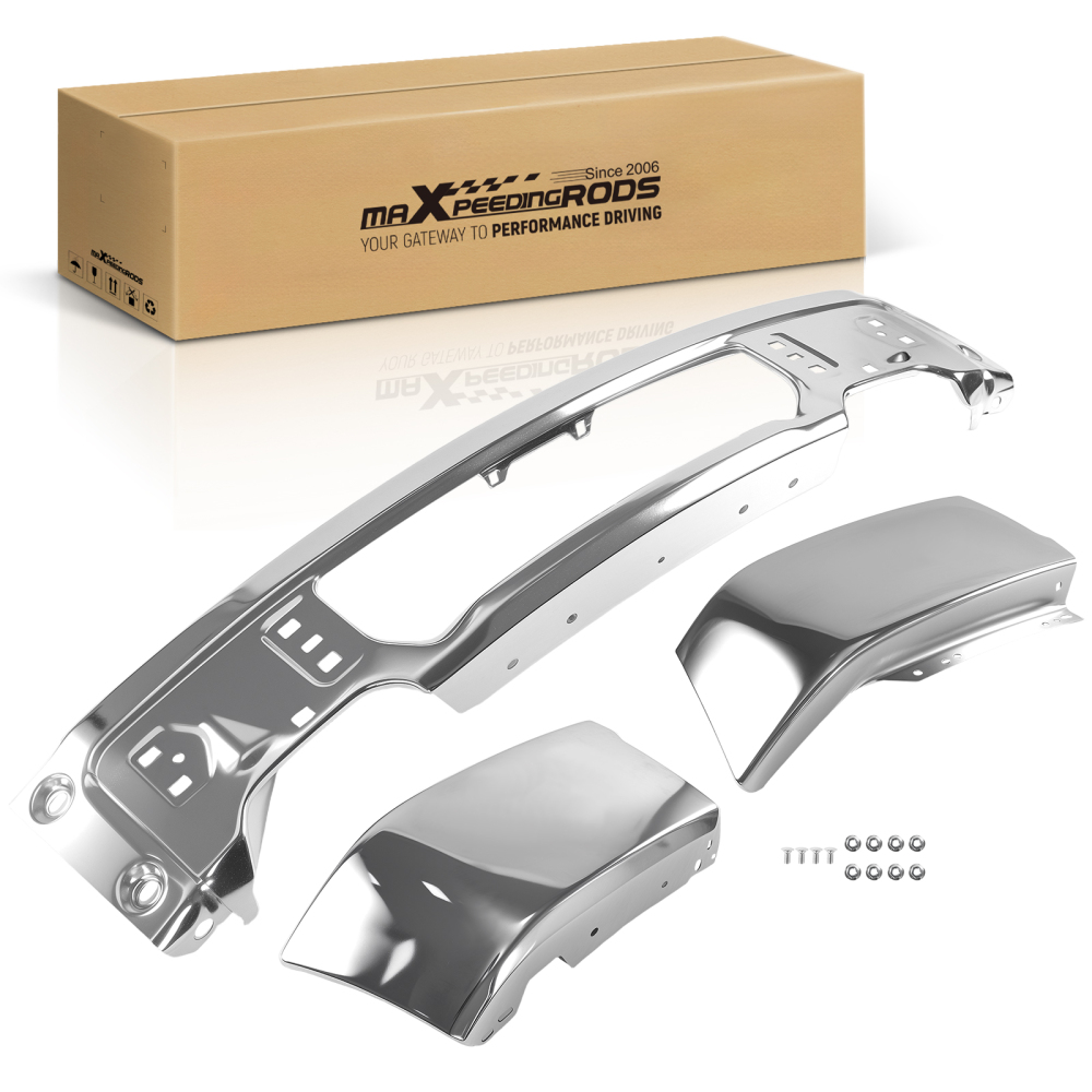 Chrome Bumper Bar Front Steel compatible for Ford F-150 2009-2014 9L3Z17757A Split