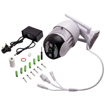 Weatherproof Outdoor Camera 1080P Pan Tilt Zoom Remote View UK Plug compatible for White