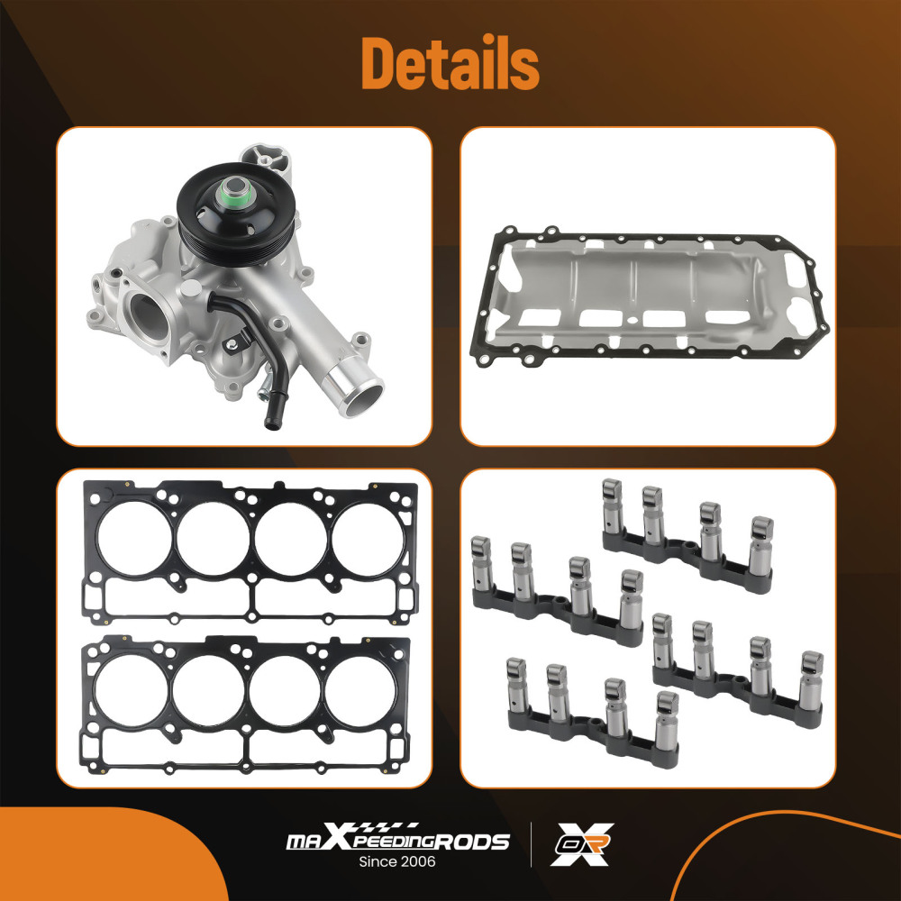 MDS Valve Lifter Cam Gasket timing chain water pump kit compatible for Chrysler MDS compatible for Hemi