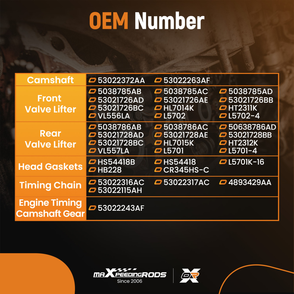 MDS Camshaft Lifters Kit w/ VVT compatible for Dodge Durango Adventurer 5.7 53021726BC compatible for V8