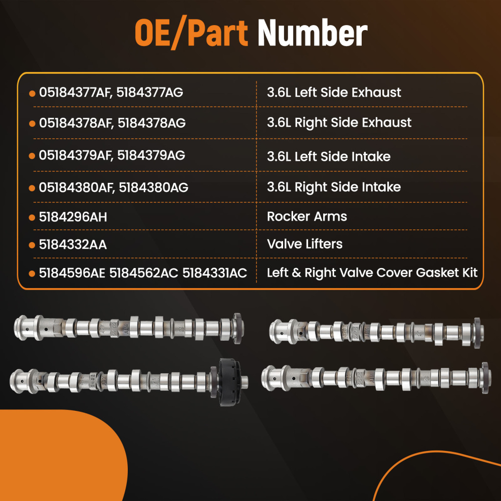 CamshaftRockers Arms Lifters Kit compatible for Challenger compatible for Jeep Wrangler Grand Cherokee