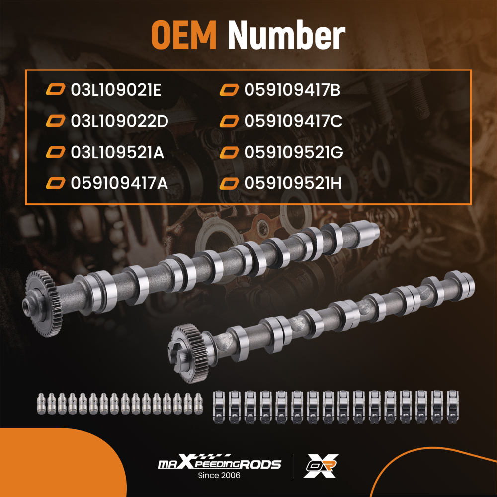 InletExhaust CamshaftsRocker ArmsHydraulic Lifters compatible for Skoda Compatible for Audi