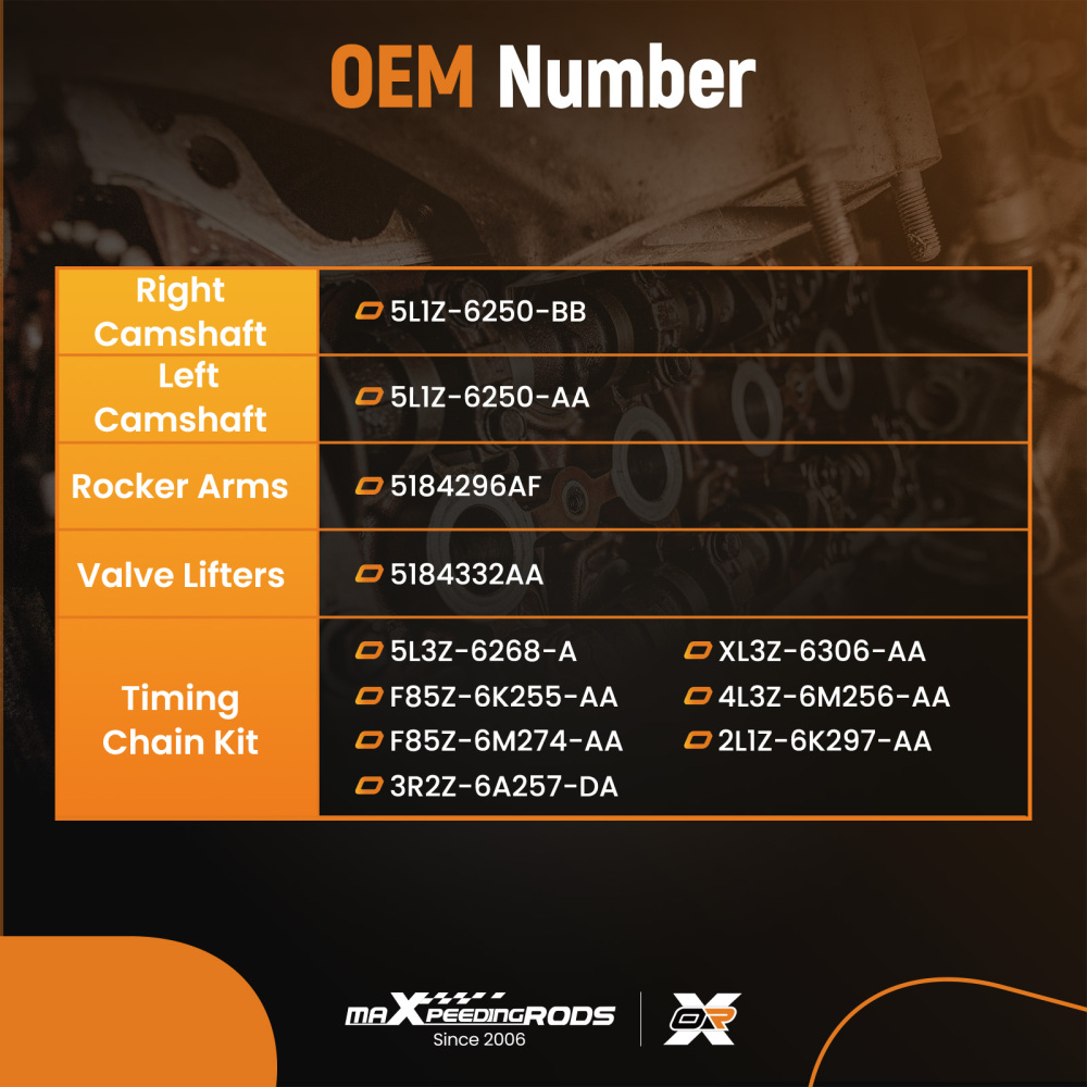 Camshafts Lifters Rocker Arms Timing Chain Kit For F150 compatible for Lincoln Mark 5.4L 05-08