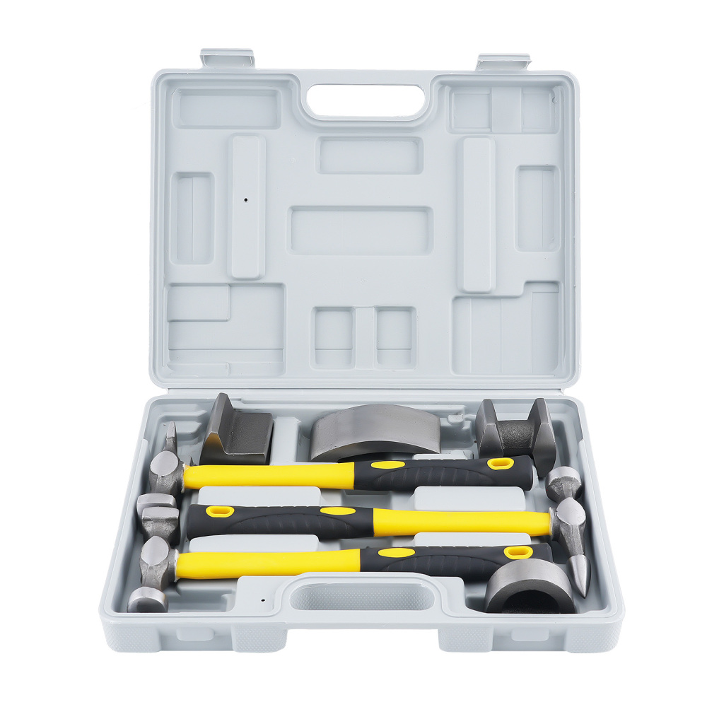 7X Car Body Repair HammerDolly Kit Auto Panel Beating Dent Roller Auto Tools
