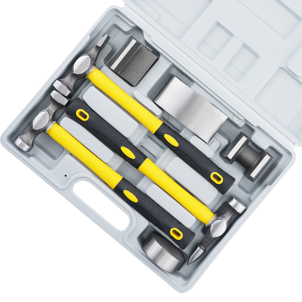 7X Car Body Repair HammerDolly Kit Auto Panel Beating Dent Roller Auto Tools