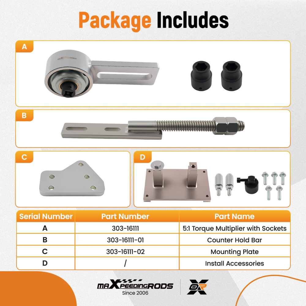 Torque Multiplier Set compatible for Ford 1.0 EcoBoost 2.0 EcoBlue Diesel Crankshaft Pulley
