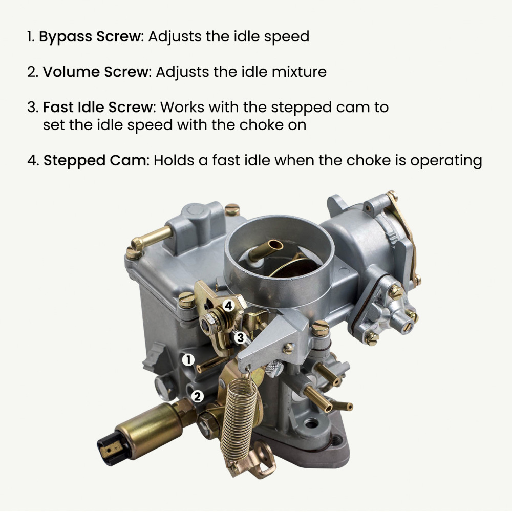 Carburatore compatibile per VW BEETLE 30/31 PICT-3 Type 113129029A Single Port Manifold Carb