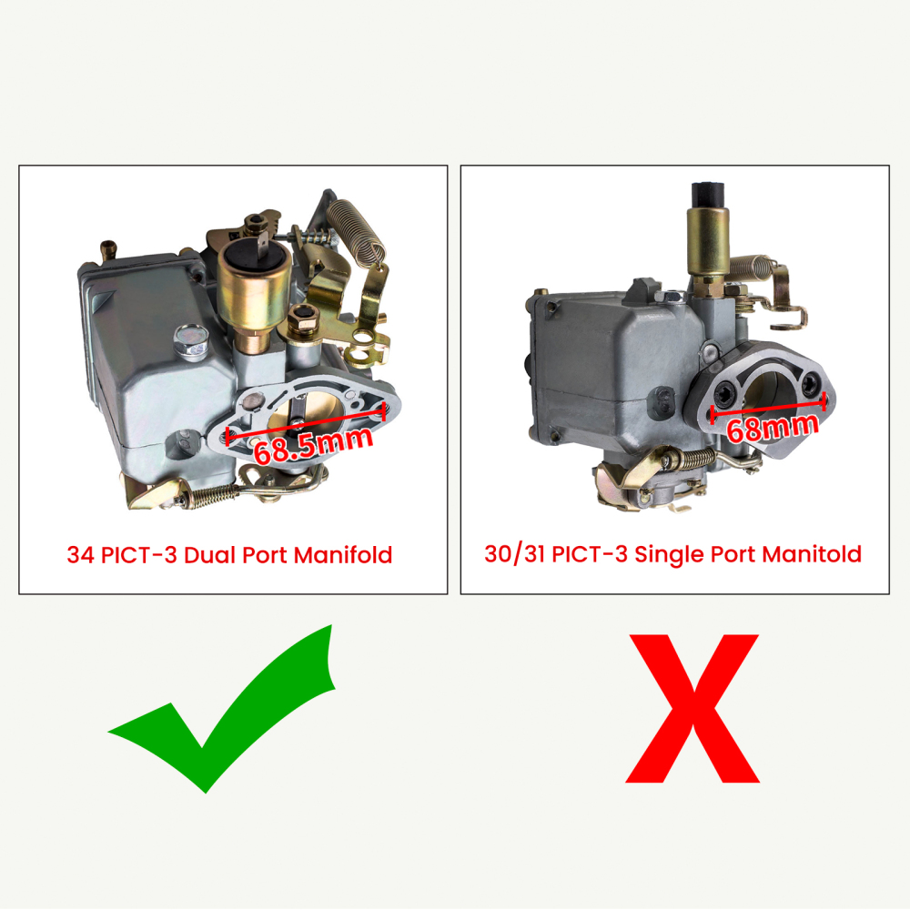 NEW dual 34 PICT-3 carburetor W/ screws 12V ELECTRIC Compatible for VW BEETLE 113129031K