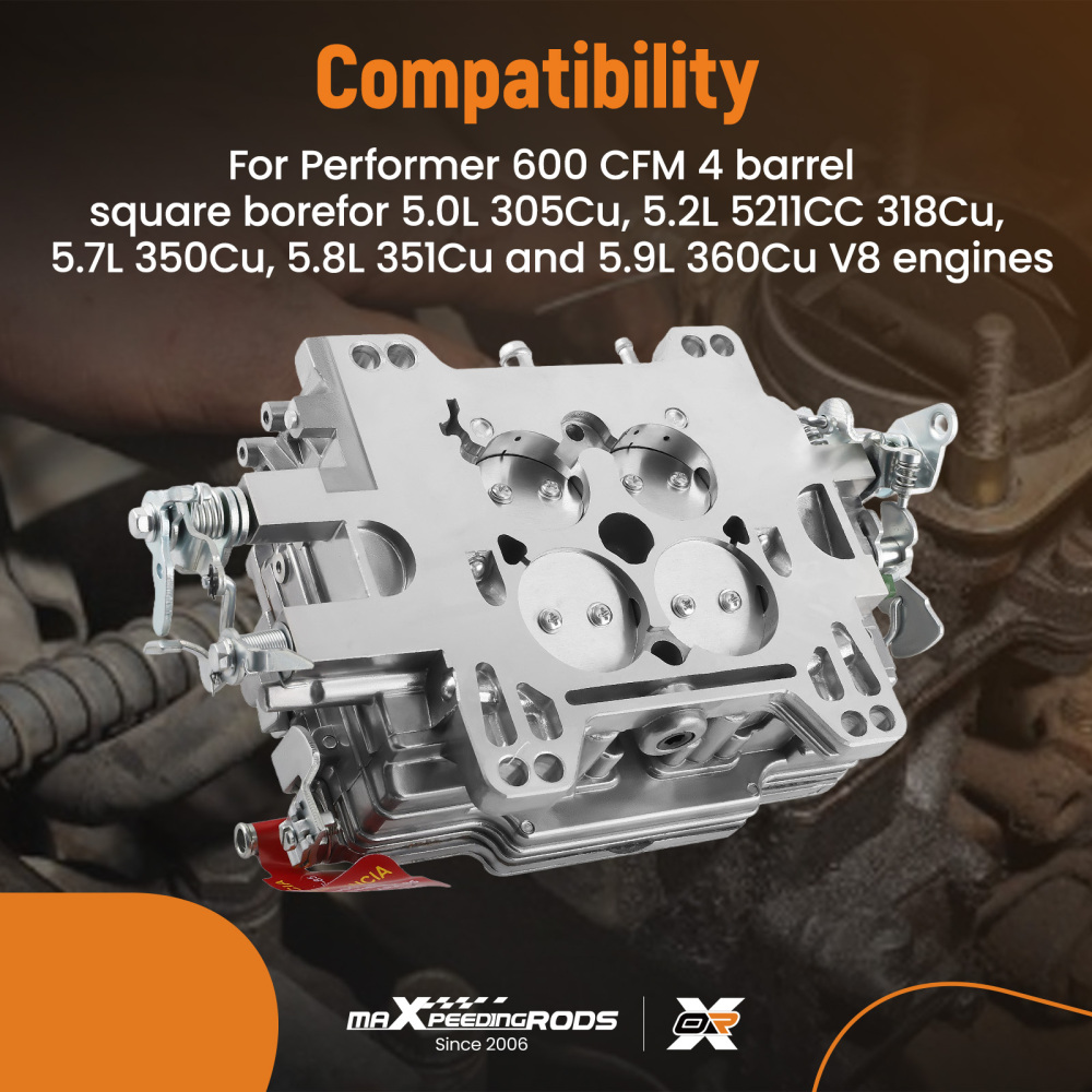 4 Barrel Carburetor Manual Choke 600 CFM w/ Gasket For 1405 Carb Carby