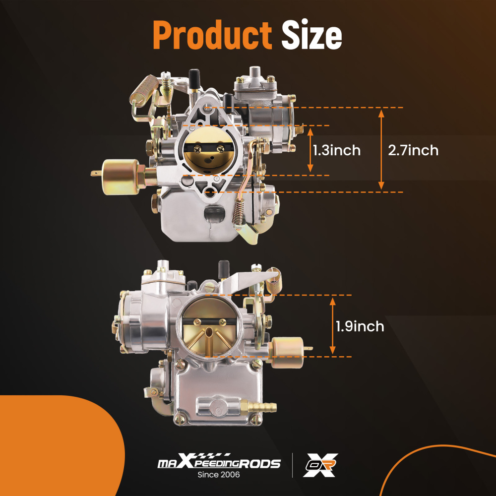 39 PICT-3 Carburetor compatible for VW Beetle 1600cc Air Cooled Type 1 113129031K 98-1289-B