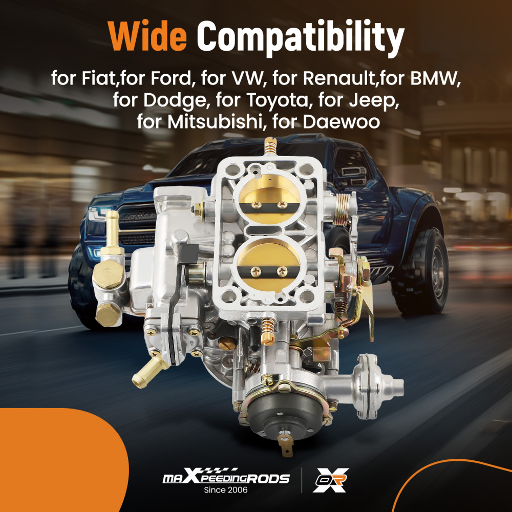 2 Barrel Carburetor 38/38 DGEV 38/38 DGES compatible for Ford VW Fiat Dodge Toyota Jeep BMW