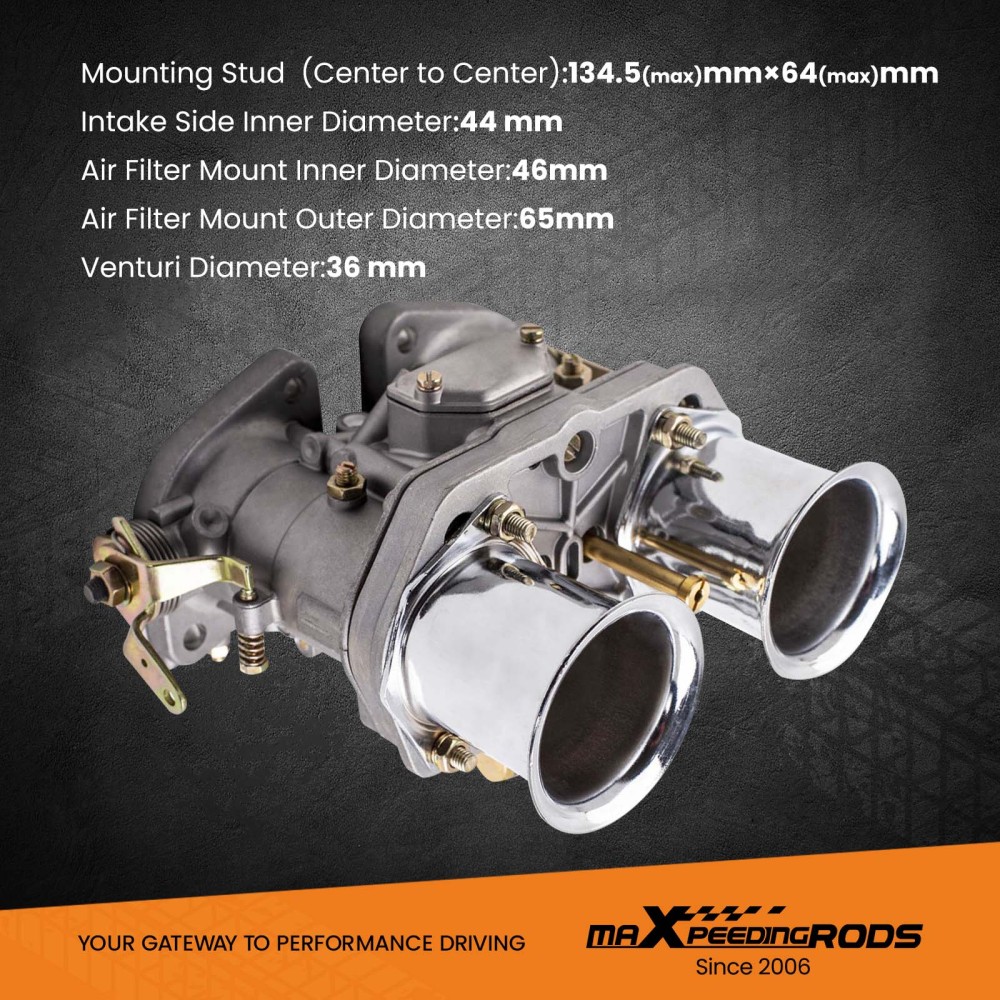 44 IDF 44 IDF Carburatore Carb + AIR HORN compatibile per Volkswagen Beetle compatibile per VW Compatibile per Fiat