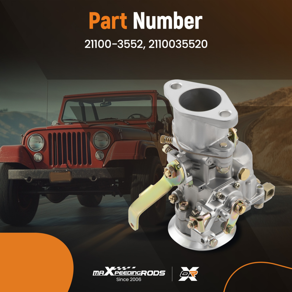 Compatible for Jeep Willys CJ3B CJ5 CJ6 134 ci F-Head 17701.02 1 Barrel Carburetor