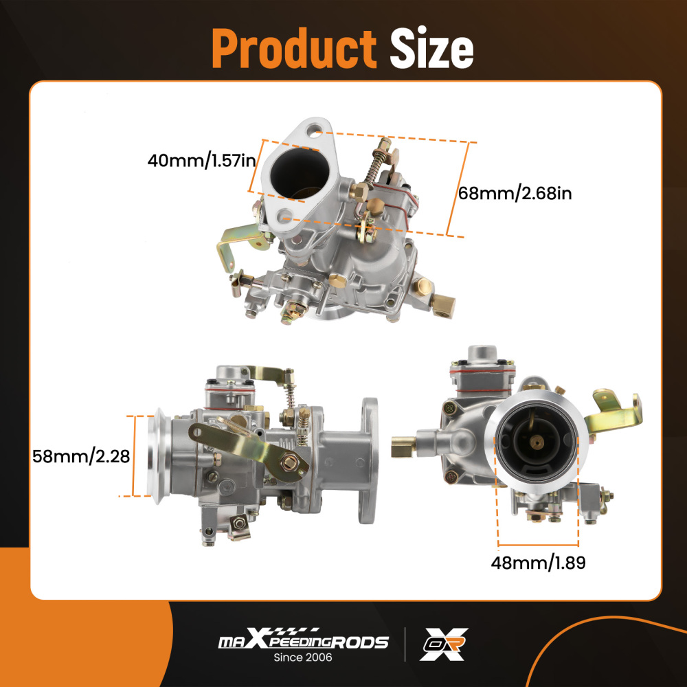 Compatible for Jeep Willys CJ3B CJ5 CJ6 134 ci F-Head 17701.02 1 Barrel Carburetor