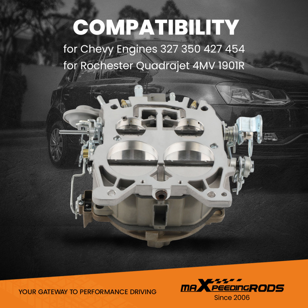 Carburetor pour Quadrajet 4MV 4 Barrel compatible pour Chevrolet Engines 327 350 427 454