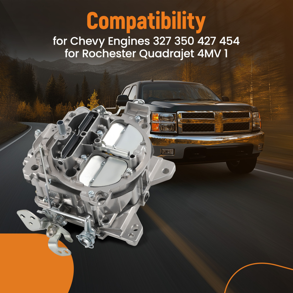 Carburetor Carb For Quadrajet 4MV 4 Barrel compatible for Chevrolet Engines 327 350 427 454
