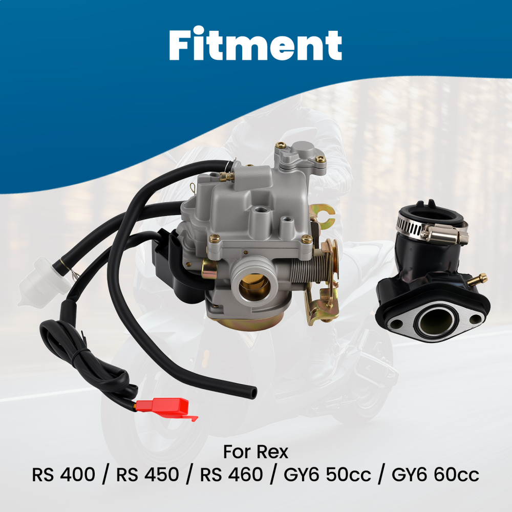 19mm Carburatore Con Aspirazione for Rex RS 400 450 460 GY6 50cc GY6 60cc