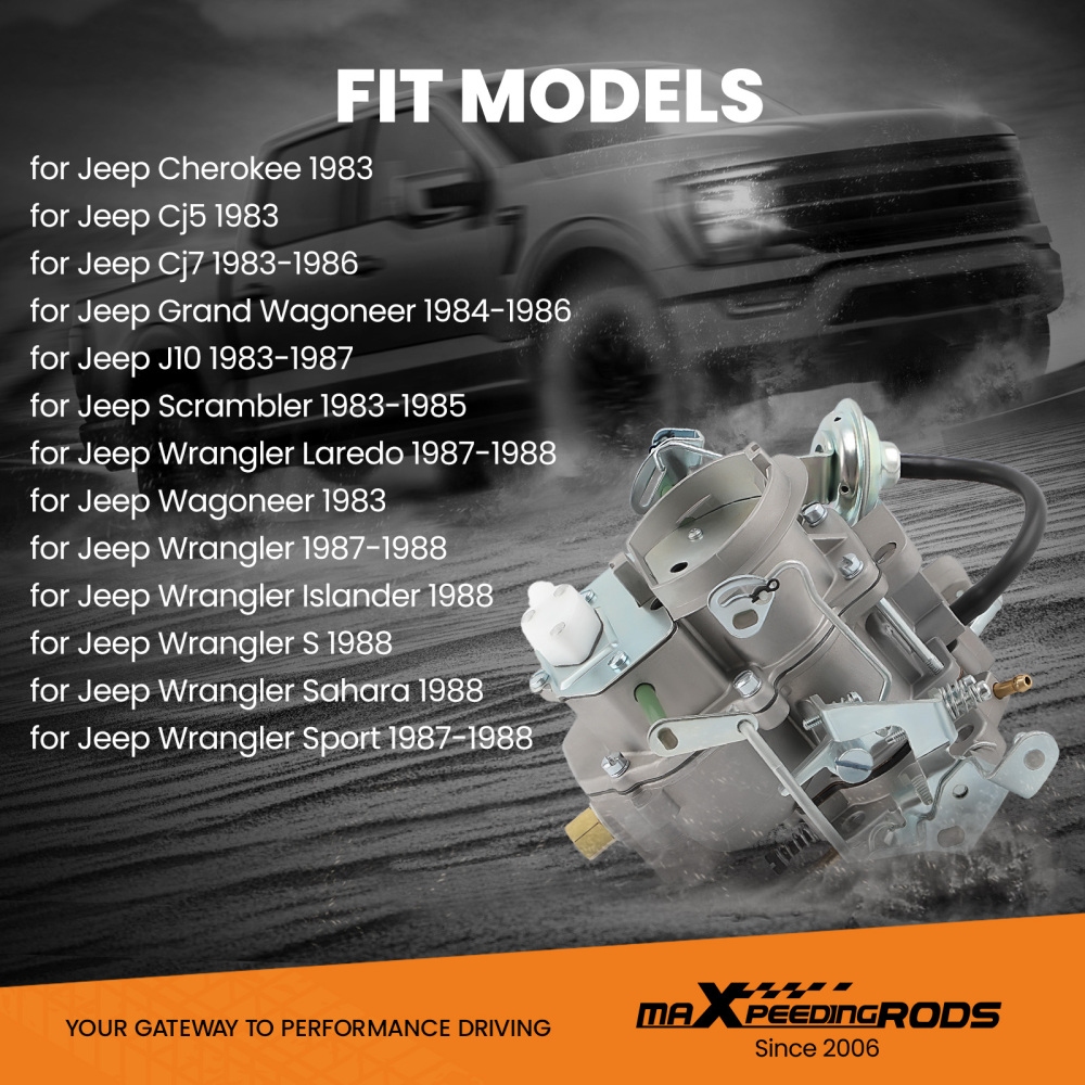 Carb Carburetor compatible for JEEP Wagoneer compatible for Wrangler BBD 6 CYL 1983-88 Engine 1806449 1988