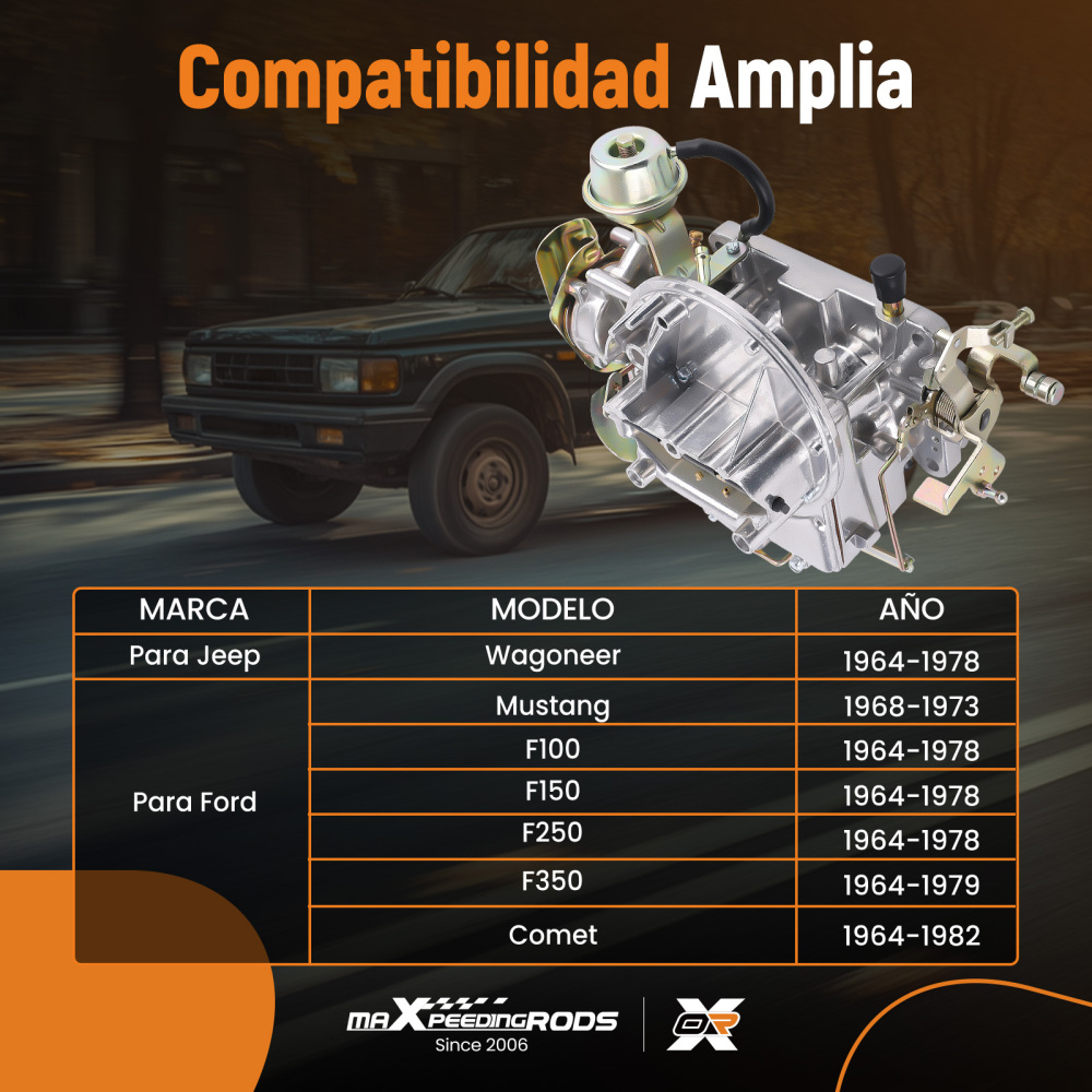 2 Barrel Carburetor Carby 2100 compatible for Ford 289 302 351 Cu compatible for Jeep 360 Engine 1964-1978