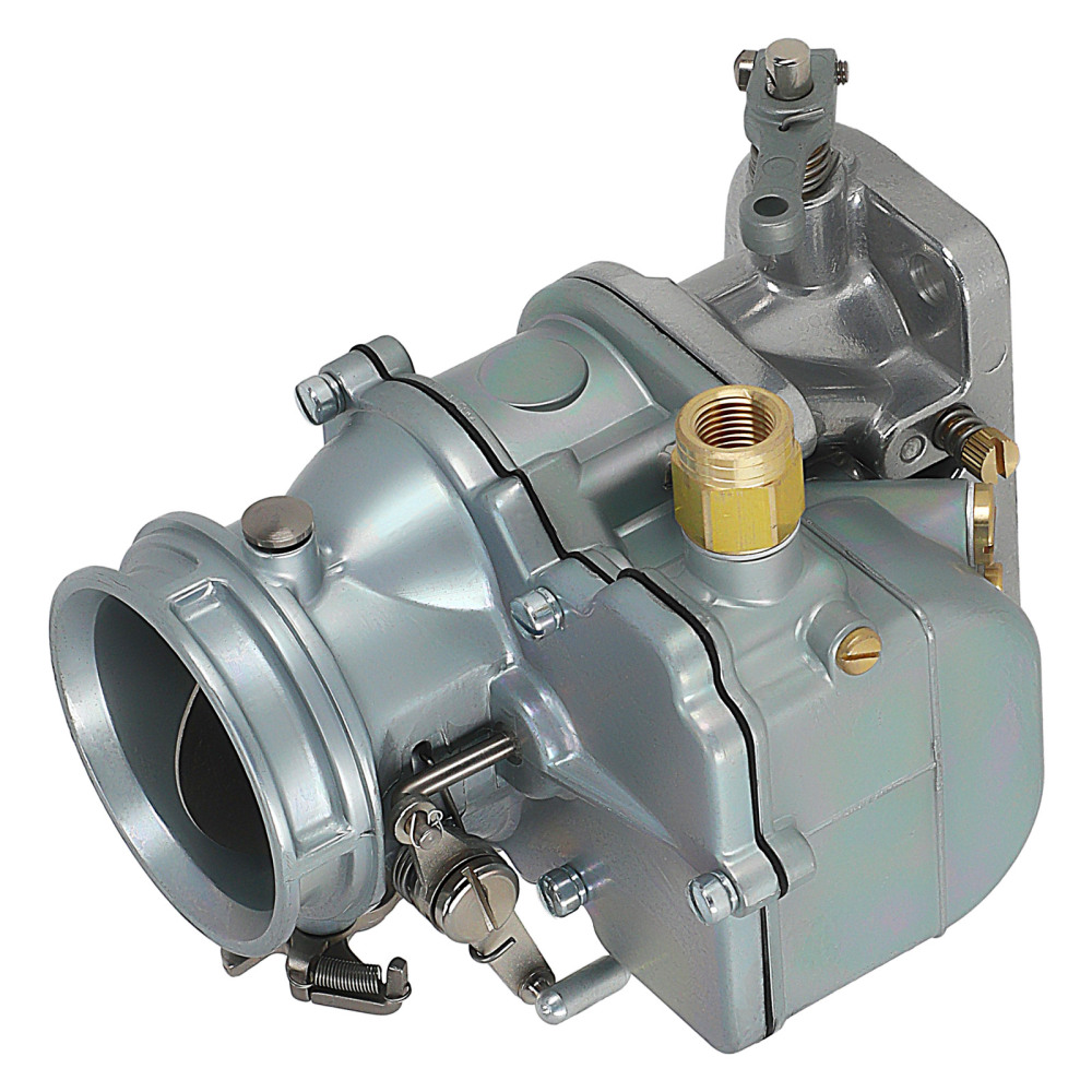 1 Set 3-Bolt 2-Barrel Carburetors Plain Finish with Gasket compatible for V8