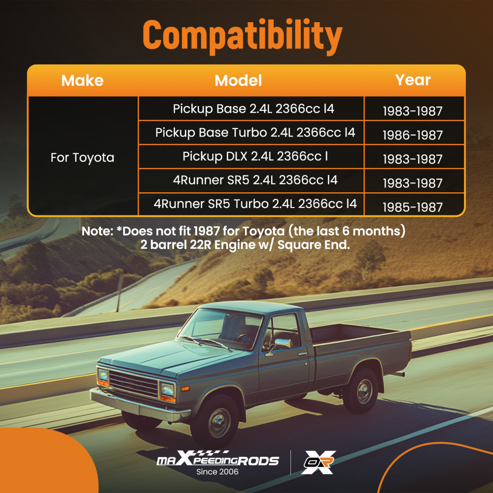 Carburetor+Plug Gaskets compatible for Toyota Pickup 22R Base 2.4L 2366cc L4 1983-1987 505