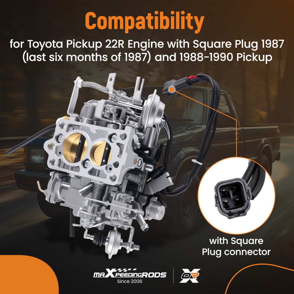 Square Type Connector Plug Carburetor For TOY-507 compatible for Toyota 22R Pickup Engine