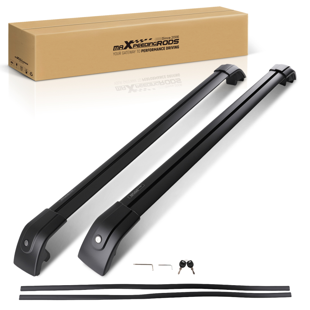 Black Aluminium Roof Cross Bars Rail Rack Pair compatible for Range Rover Sport L494 13-23