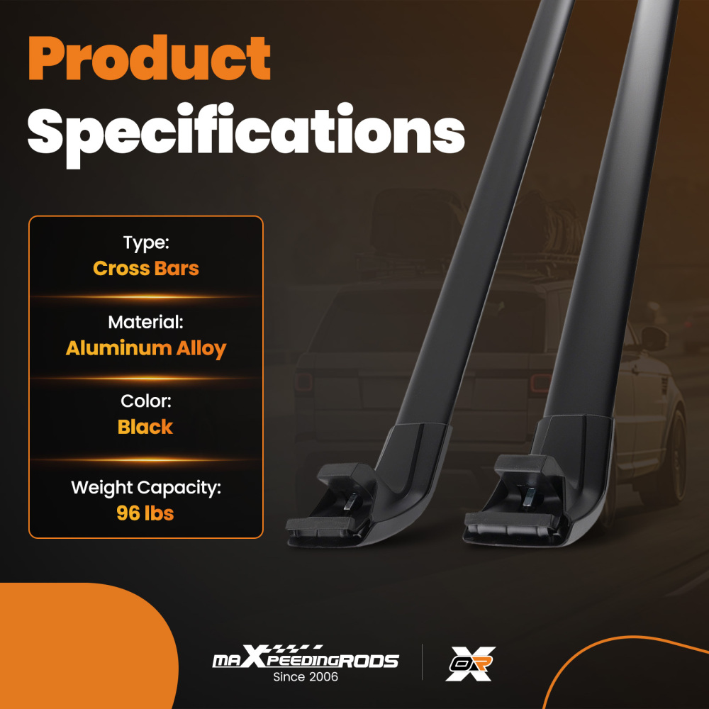 Black Aluminium Roof Cross Bars Rail Rack Pair compatible for Range Rover Sport L494 13-23