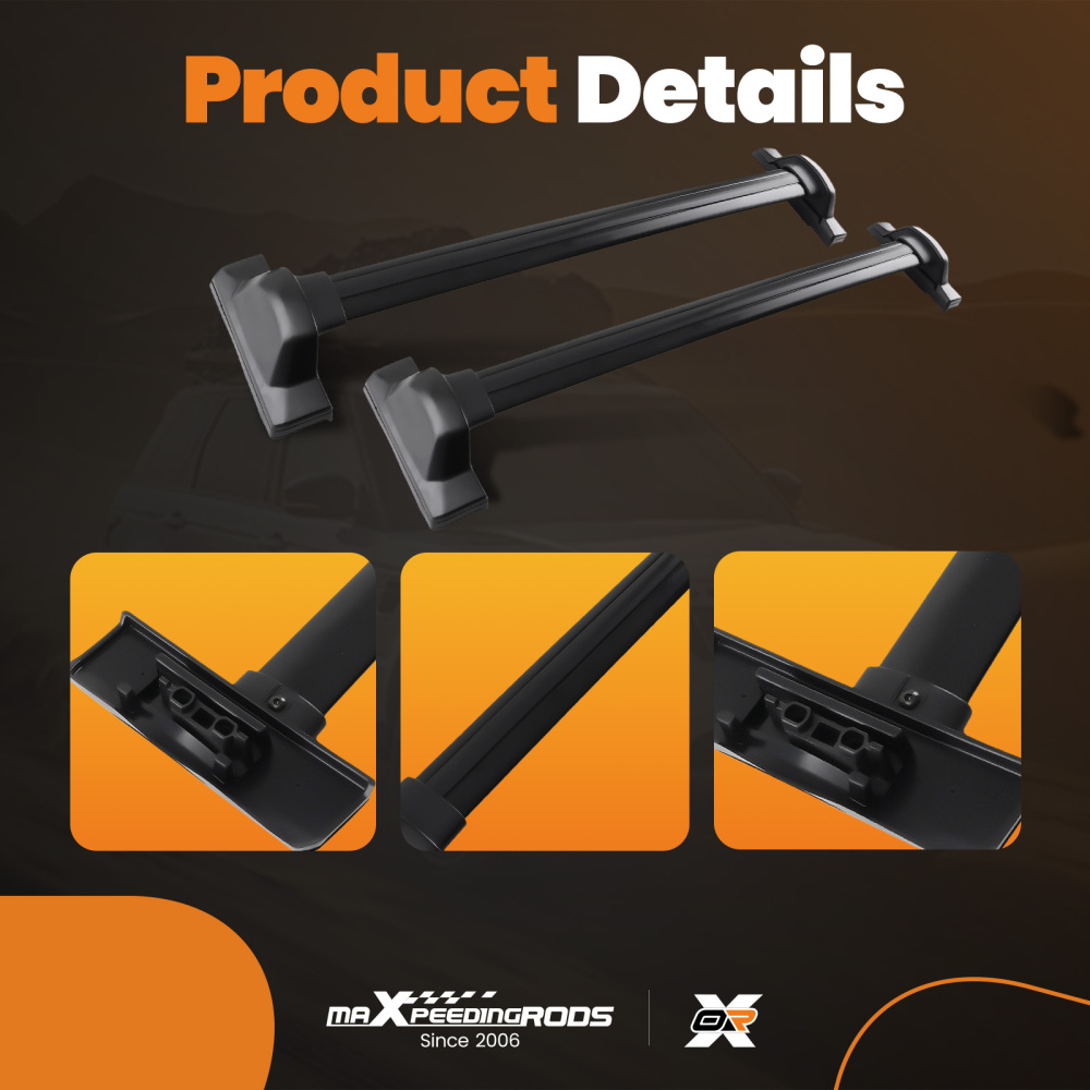 Black Roof Cross Bars Full Length Top Mount Luggage Rack compatible for Honda CRV MK3 07-12
