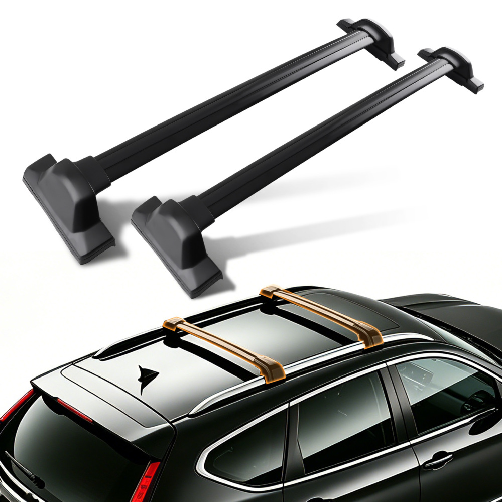 Black Roof Cross Bars Full Length Top Mount Luggage Rack compatible for Honda CRV MK3 07-12