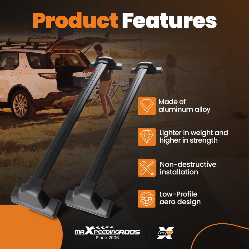 Black Roof Cross Bars Full Length Top Mount Luggage Rack compatible for Honda CRV MK3 07-12
