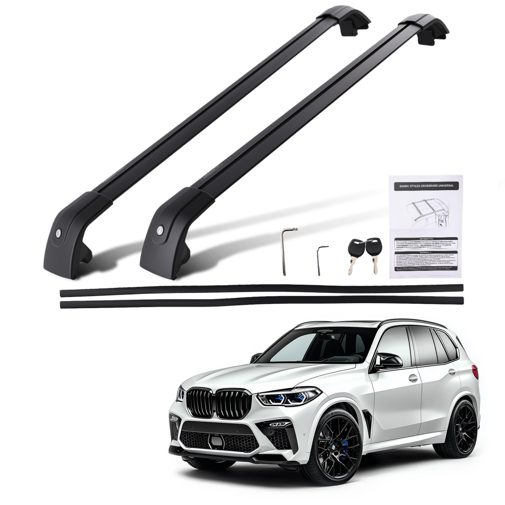 Pair Aluminium Black Roof Rack Cross Bars compatible for BMW X5 F15 F85 G05 F95 2013+