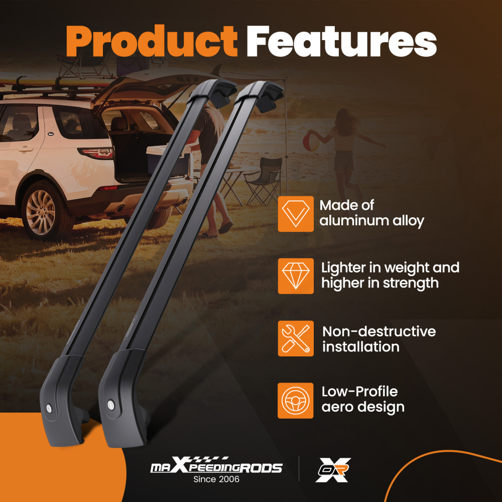 Pair Aluminium Black Roof Rack Cross Bars compatible for BMW X5 F15 F85 G05 F95 2013+
