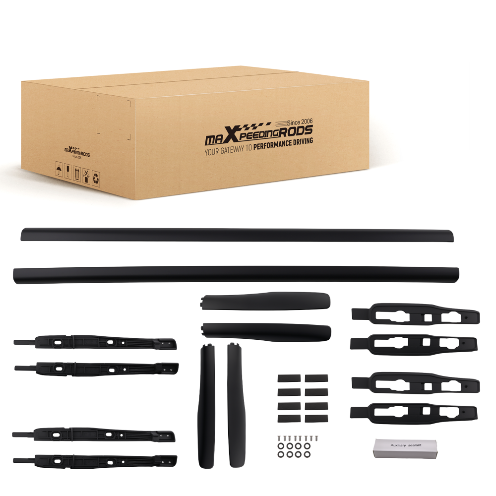 Black Luggage Roof Rail compatible for Ford Kuga MK2 2013-2019 Aluminum Alloy