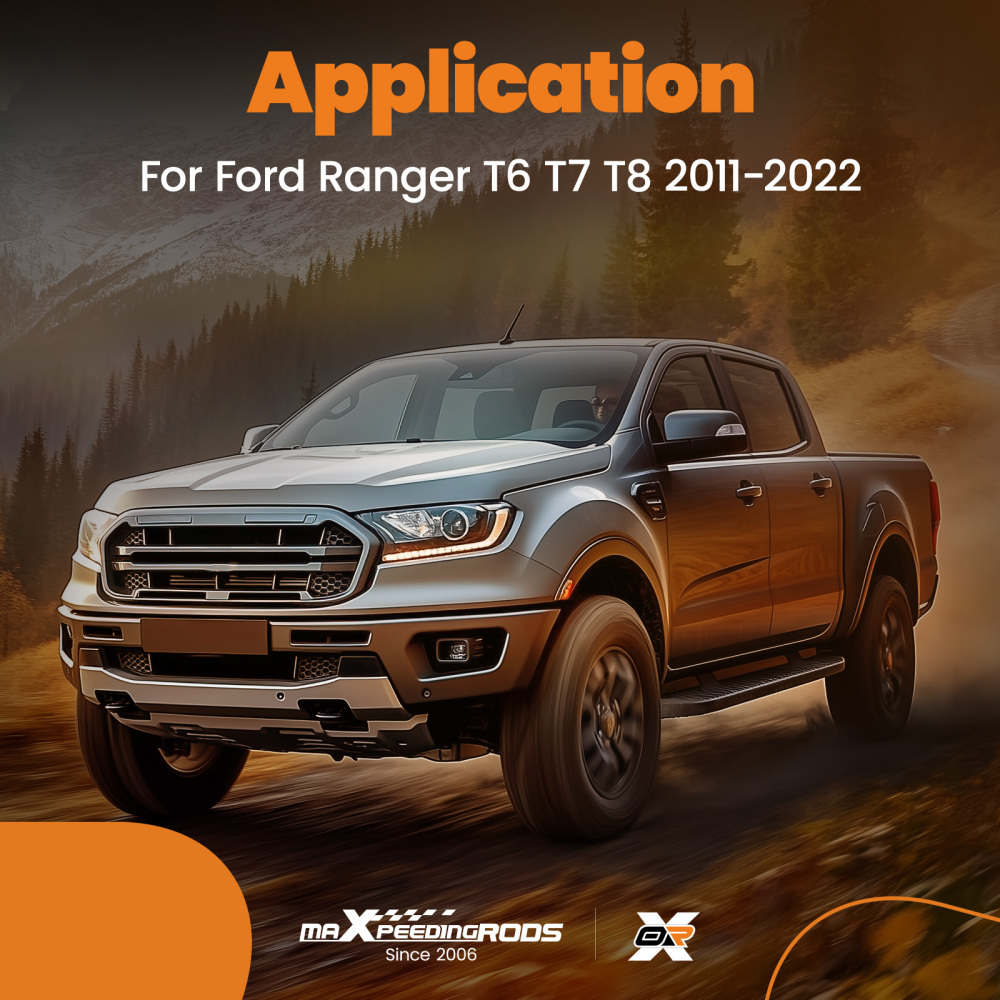 Black Roof Rails Bars Assembly Set compatible for Ford Ranger T6 T7 T8 2011-2022 2PCS