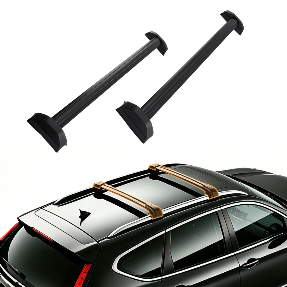 Black Roof Cross Bars Top Mount Luggage Rack Set compatible for Honda CRV Mk2 2002-2006