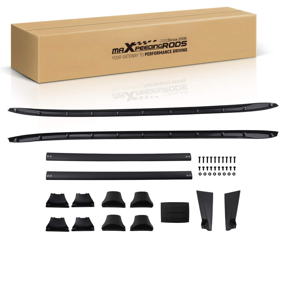 4Pcs Roof Rack Side Rails + Cross Bars for 2016-2022 compatible for Honda Pilot Roof Rail Black