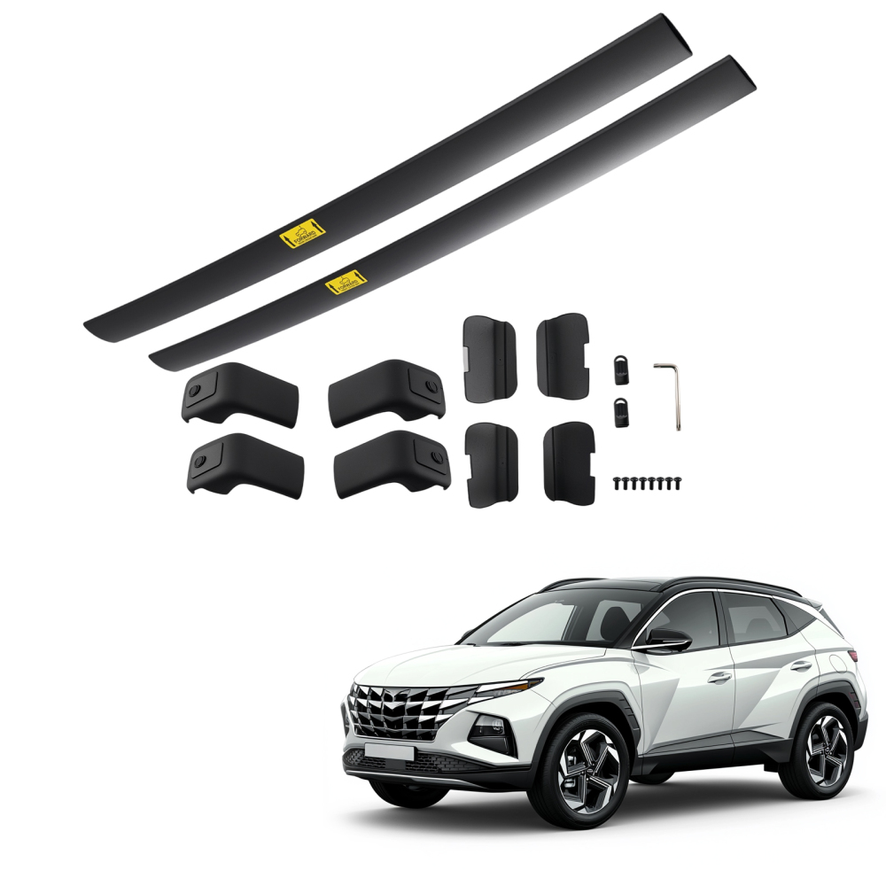 Roof Cross Bars Rack Aluminium compatible for Hyundai Tucson 2015+ Crossbars Black