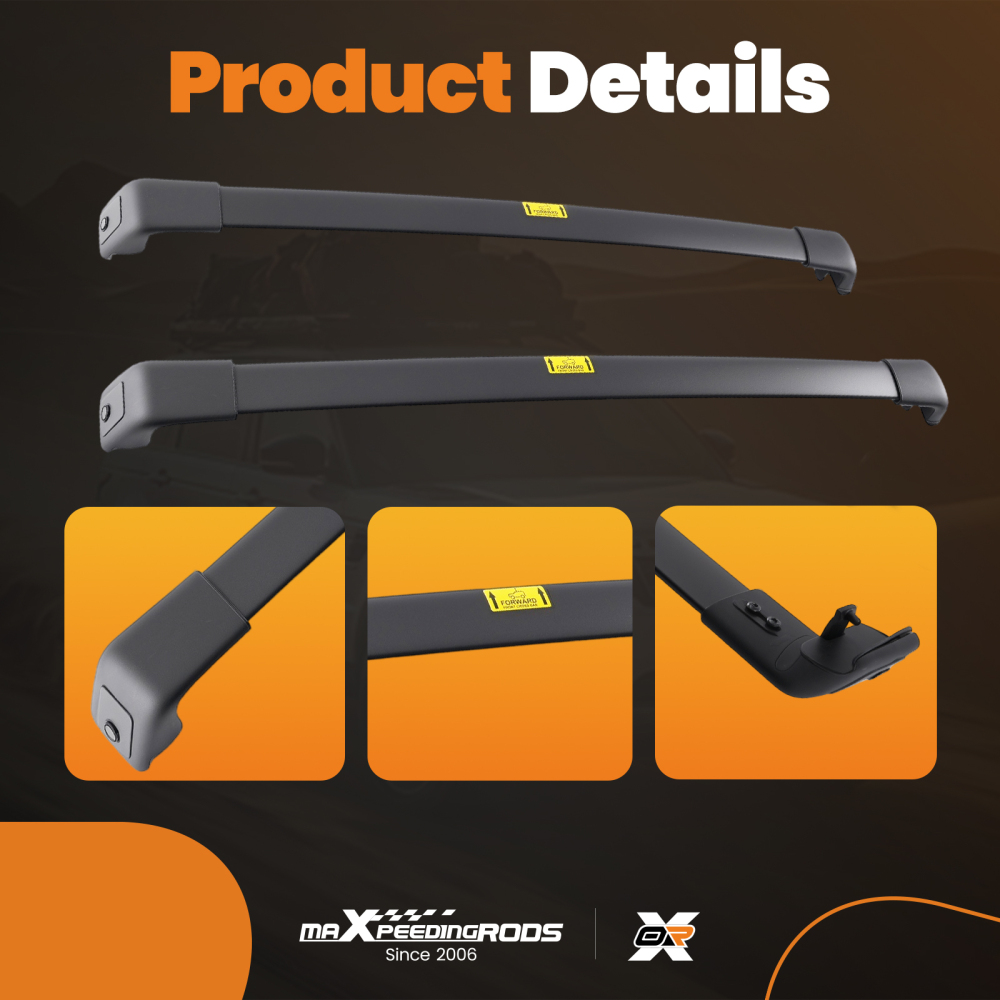 Roof Cross Bars Rack Aluminium compatible for Hyundai Tucson 2015+ Crossbars Black