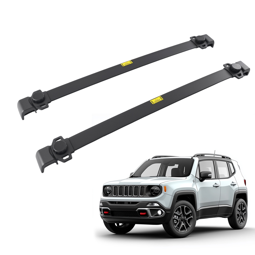 Aluminium Roof Racks Cross Bars compatible for Jeep Renegade 2014-2024 2025 2Pcs Black
