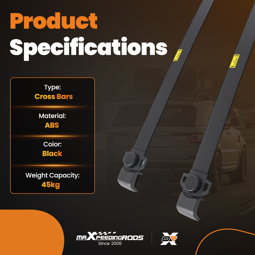 Aluminium Roof Racks Cross Bars compatible for Jeep Renegade 2014-2024 2025 2Pcs Black