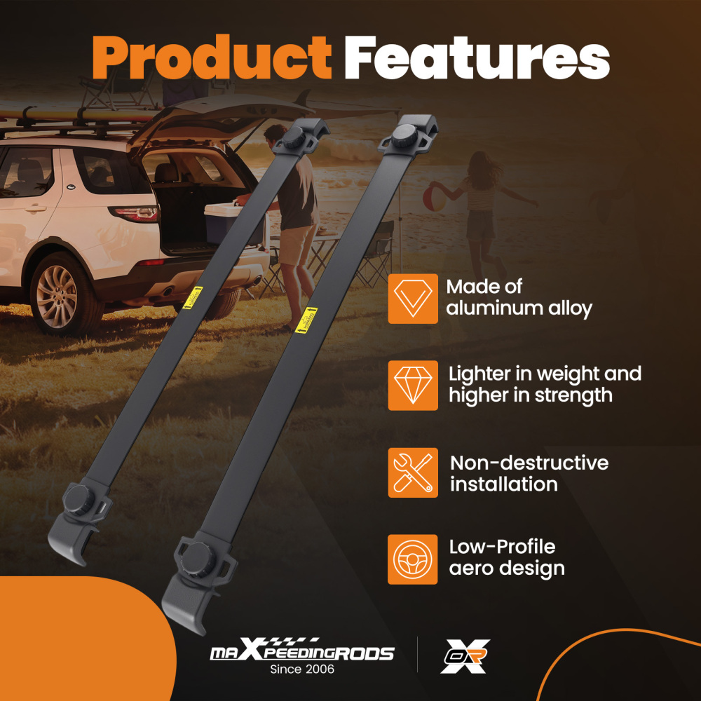 Aluminium Roof Racks Cross Bars compatible for Jeep Renegade 2014-2024 2025 2Pcs Black
