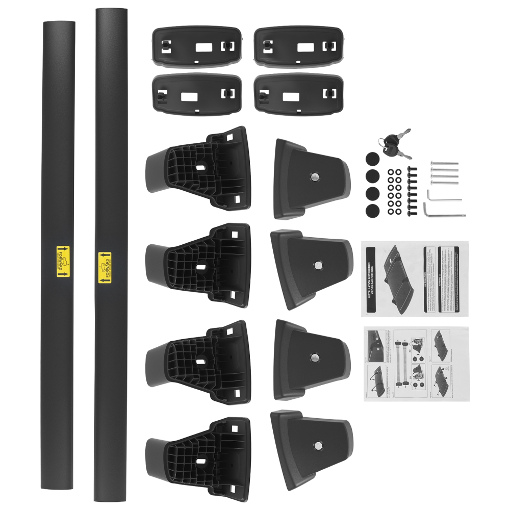 Aluminum Alloy Cross Bars compatible for Kia Soul 2020-2025 Roof Black 45KG Cap